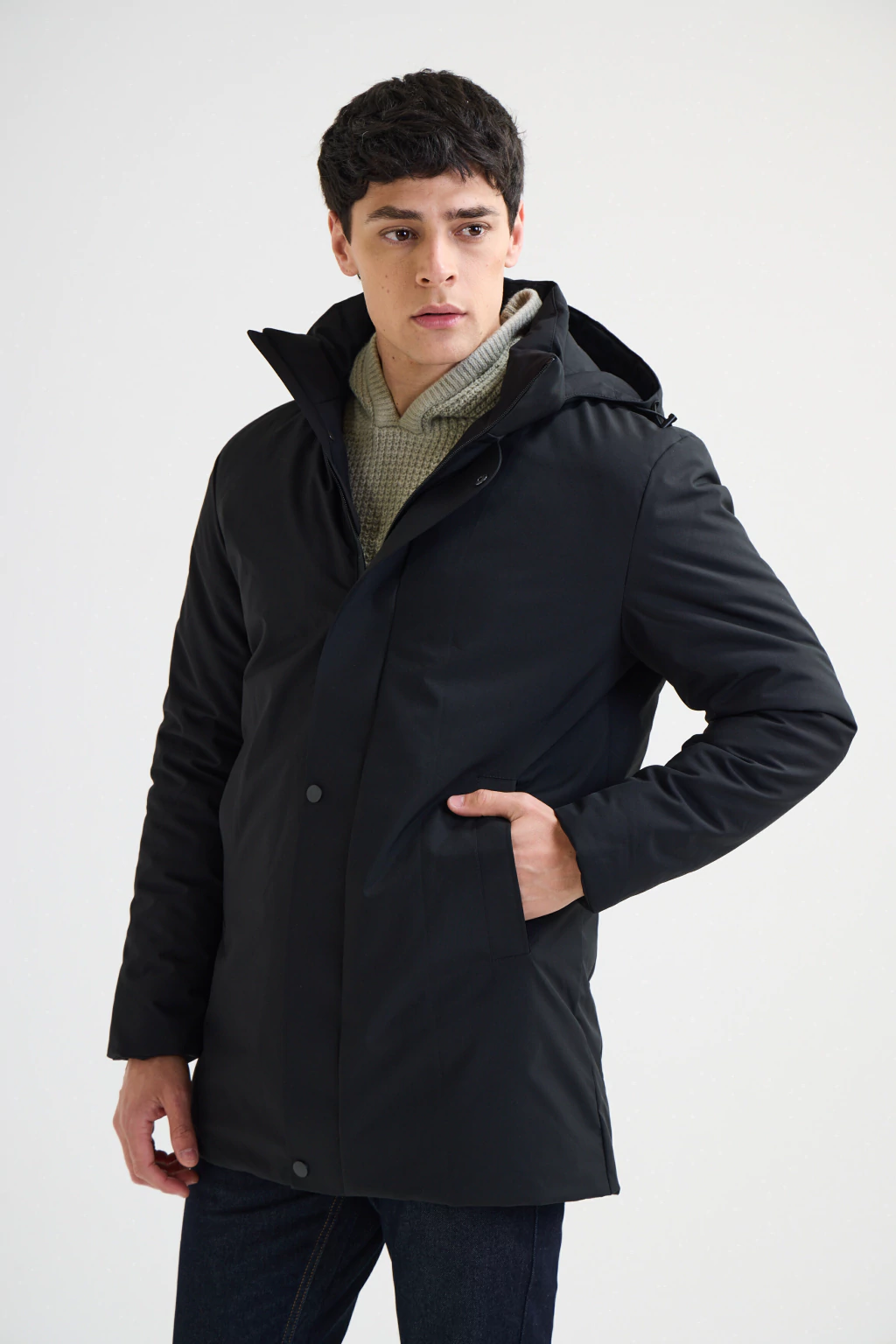 Campera Hombre Larga con Capucha Artículo CL123973