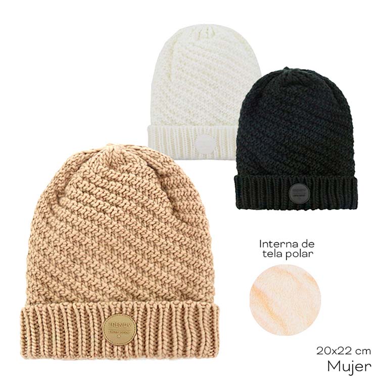 Gorro Trendy Beige-Blanco 13801 preview